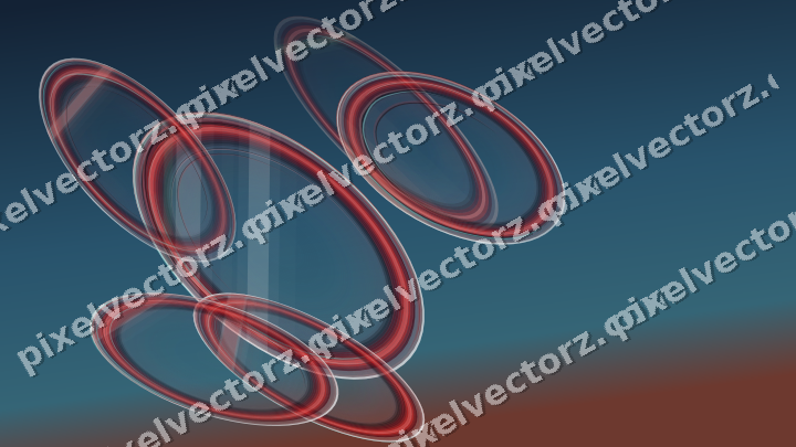 Abstract glass arc in dark red and dark green