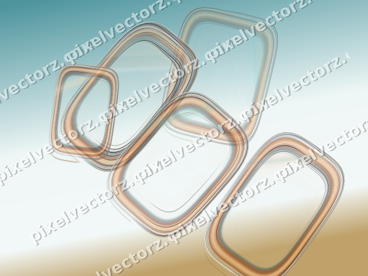 Abstract glass arc in dark teal and orange