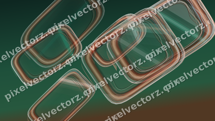 Abstract glass arc in dark green and orange