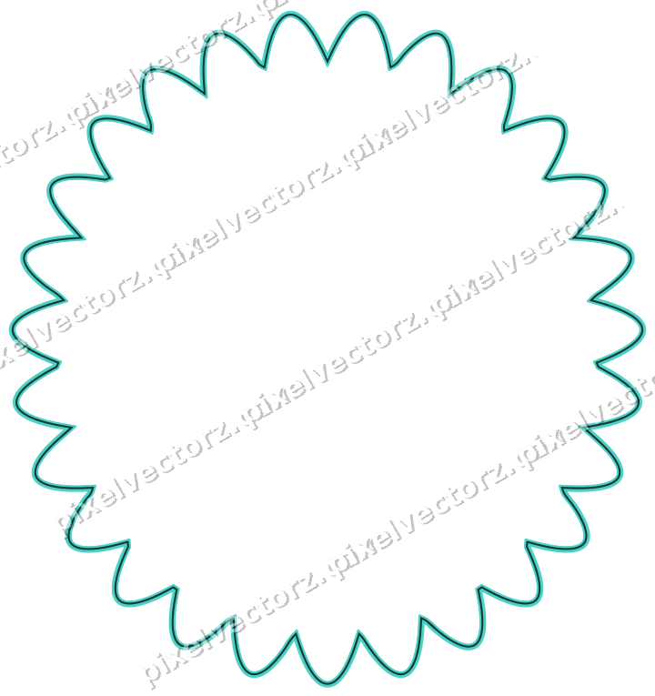 Dekorativer Zierrahmen in Orange und Petrol mit Oval und Lappenrand