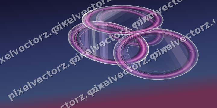 Abstract glass arc in purple and blue