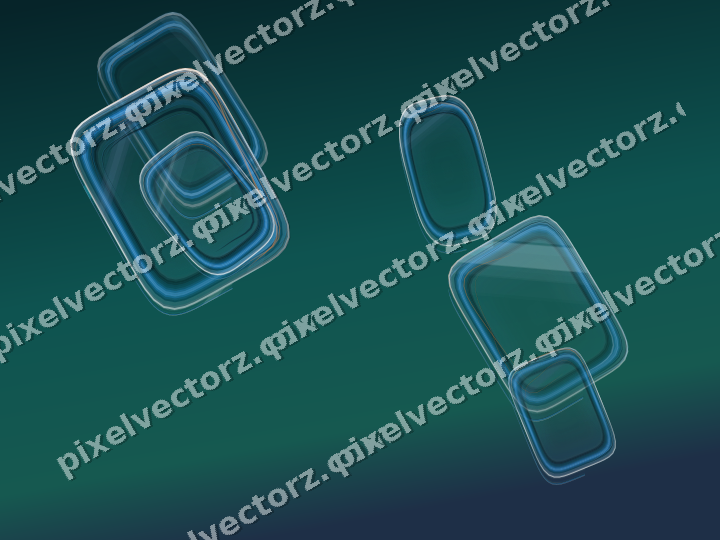 Abstract glass arc in teal and pale cyan