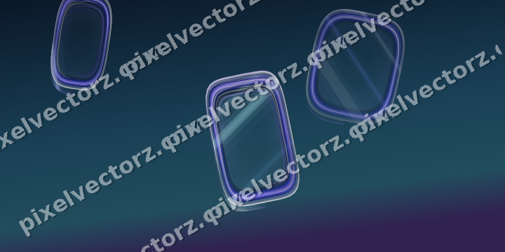 Abstract glass arc in blue and cyan