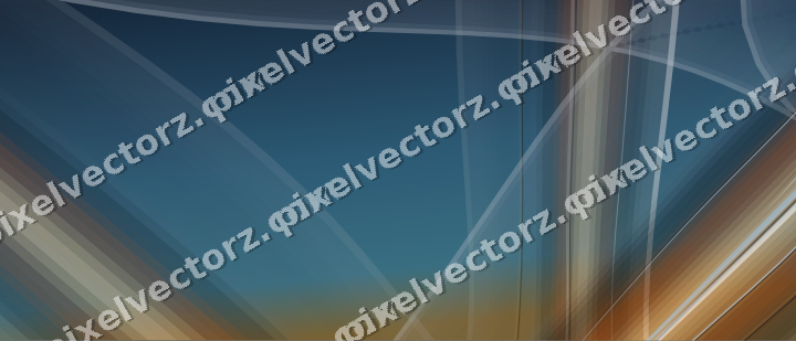 Abstract glass arc in dark blue and orange