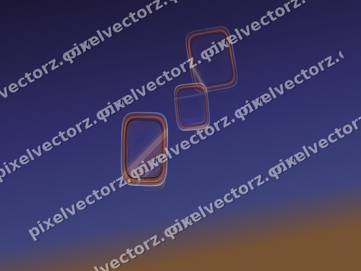 Abstract glass arc in orange and blue