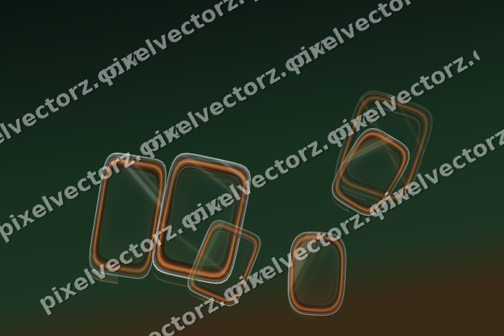 Abstract glass arc in dark green and orange