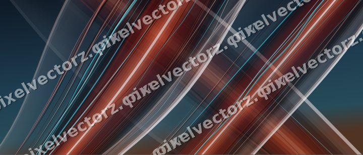 Abstract glass arc in cyan and red