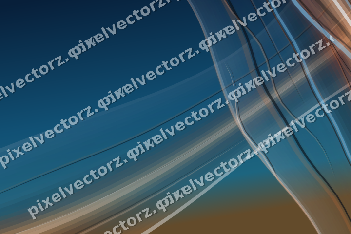 Abstract glass arc in blue and red