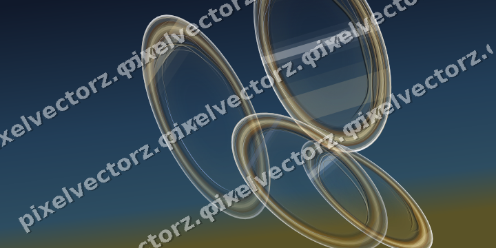 Abstract glass arc in dark blue and amber