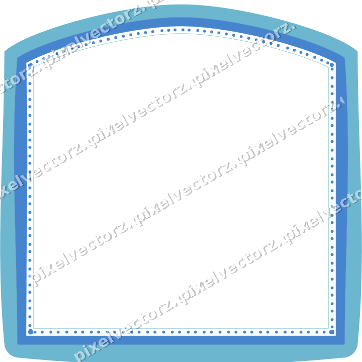 Dekorativer Zierrahmen in Blau und Türkis mit Tafel und Spitzbogen