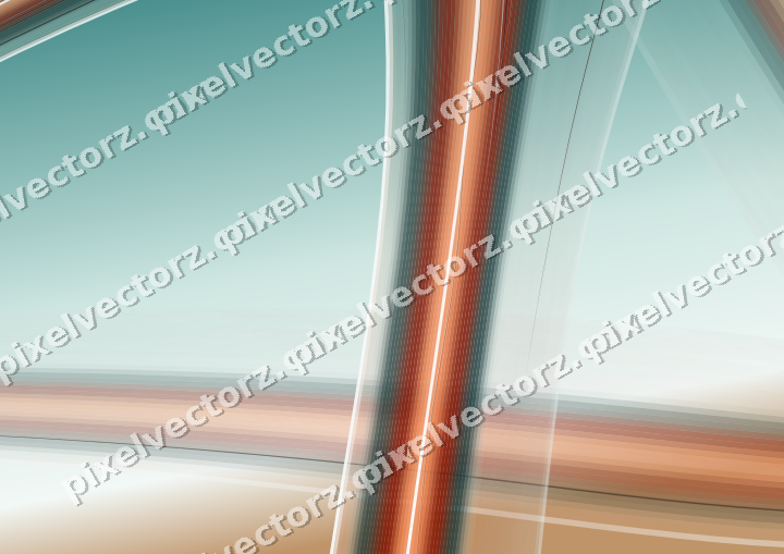 Abstract glass arc in orange and teal