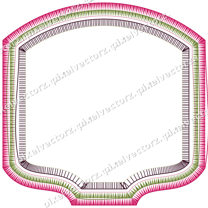 Dekorativer Zierrahmen in Limette und Rosa mit Tafel und Rundbogen