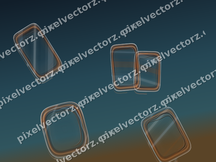 Abstract glass arc in blue and orange