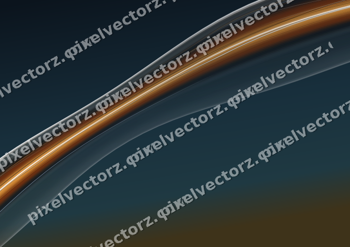 Abstract glass arc in orange and amber