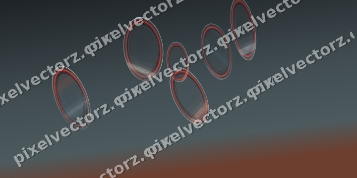 Abstract glass arc in red and pale amber