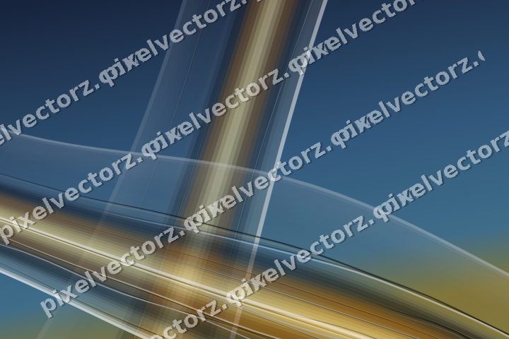 Abstract glass arc in dark blue and amber