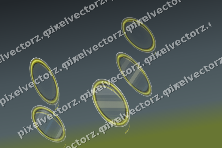 Abstract glass arc in yellow and grey
