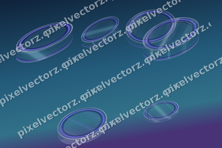 Abstract glass arc in blue and cyan