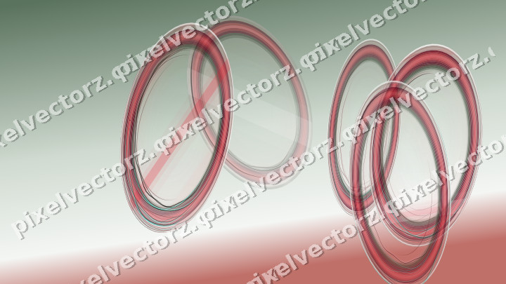 Abstract glass arc in red and pale lime