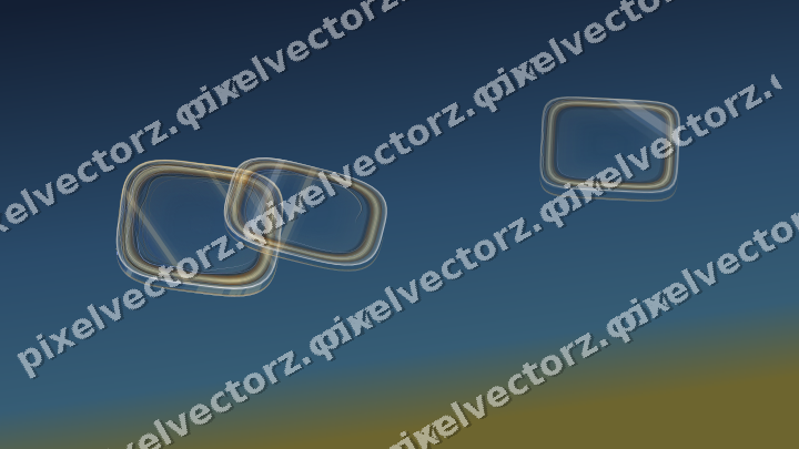 Abstract glass arc in dark blue and amber