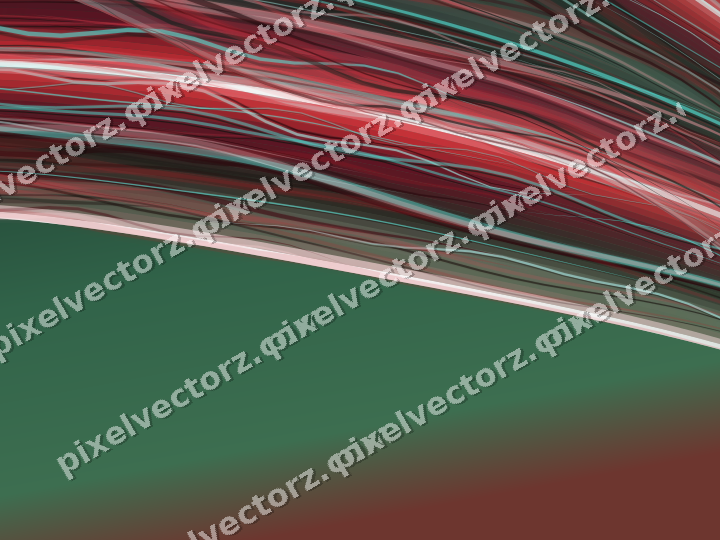 Abstract glass arc in dark green and red