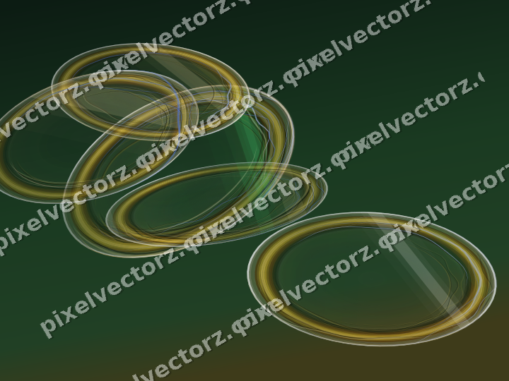 Abstract glass arc in dark green and amber
