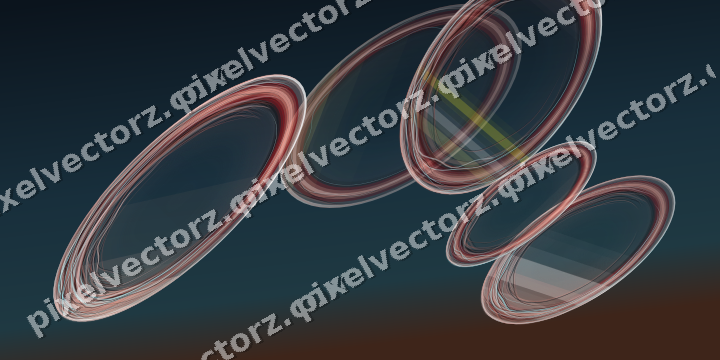 Abstract glass arc in yellow and red