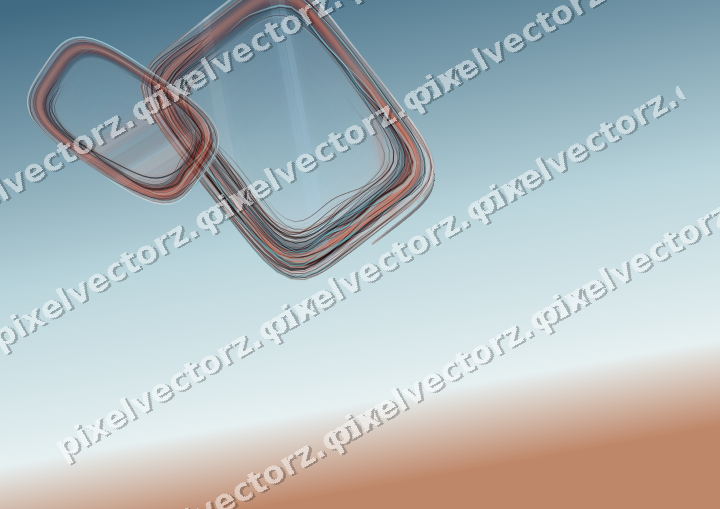 Abstract glass arc in cyan and red