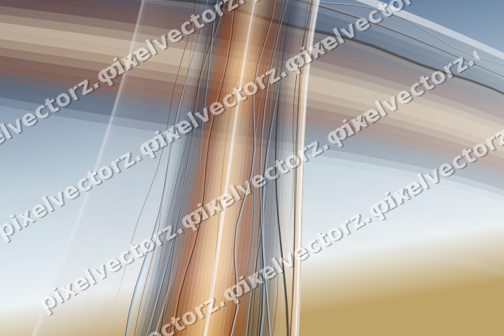 Abstract glass arc in dark blue and orange