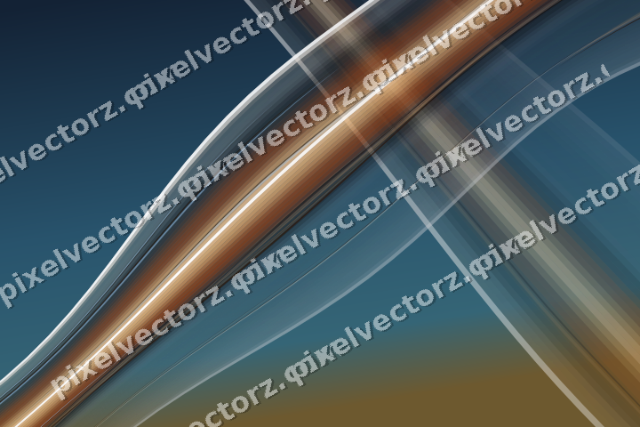 Abstract glass arc in dark blue and orange