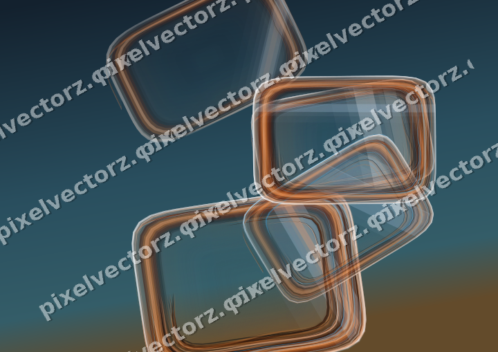 Abstract glass arc in blue and orange