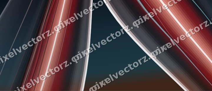 Abstract glass arc in yellow and red