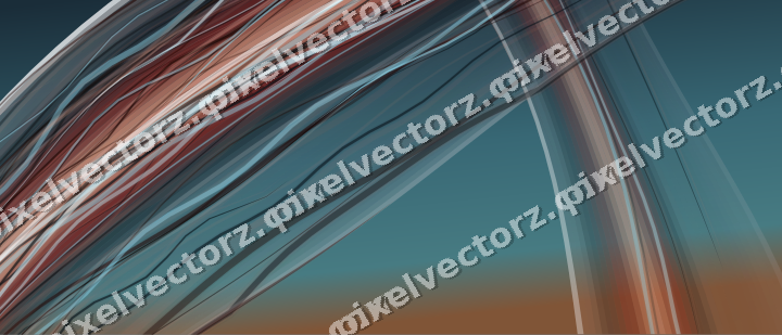 Abstract glass arc in orange and cyan