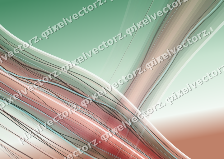 Abstract glass arc in red and dark green