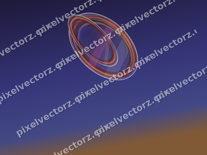 Abstract glass arc in orange and blue