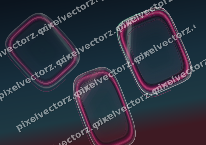 Abstract glass arc in dark pink and green