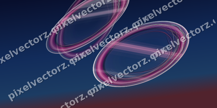 Abstract glass arc in pink and blue