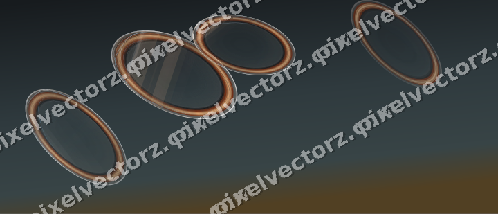 Abstract glass arc in blue and orange