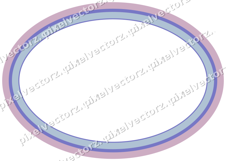 Dekorativer Zierrahmen in Violett und Blau mit Oval und Volles Band