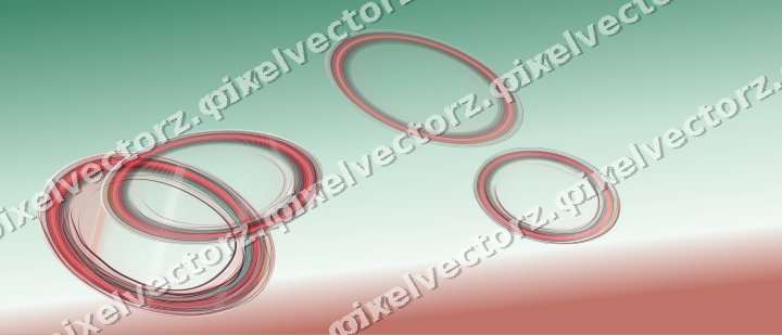 Abstract glass arc in dark green and red