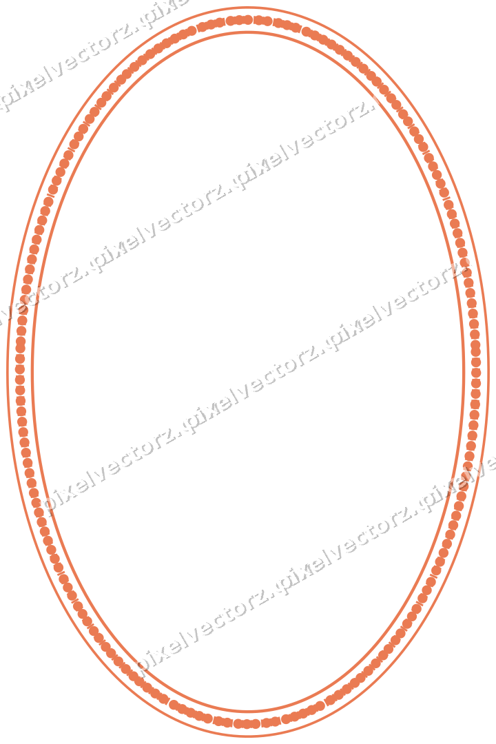 Dekorativer Zierrahmen in Rot und Orange mit Oval und Perlenreihe