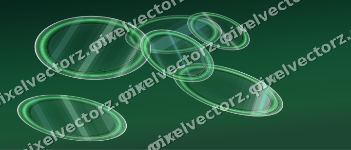 Abstract glass arc in green and teal