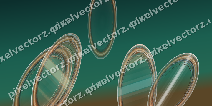 Abstract glass arc in orange and teal