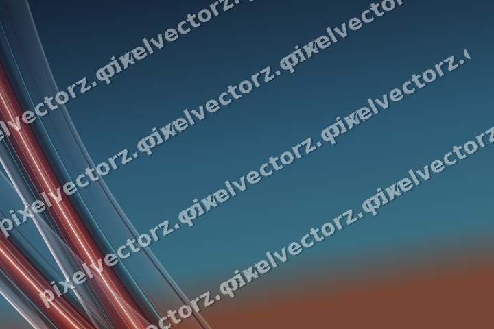 Abstract glass arc in red and pale amber