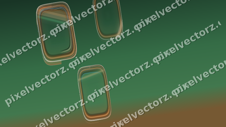 Abstract glass arc in dark green and orange