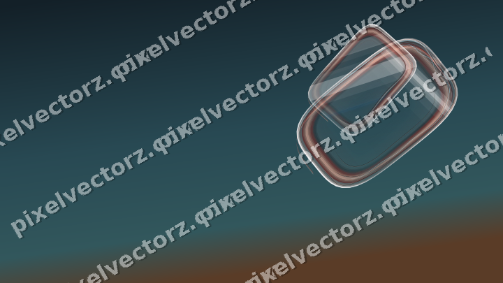 Abstract glass arc in orange and cyan