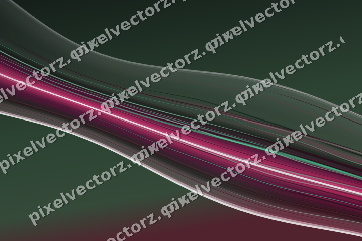 Abstract glass arc in dark pink and green