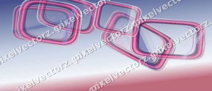 Abstract glass arc in pink and blue