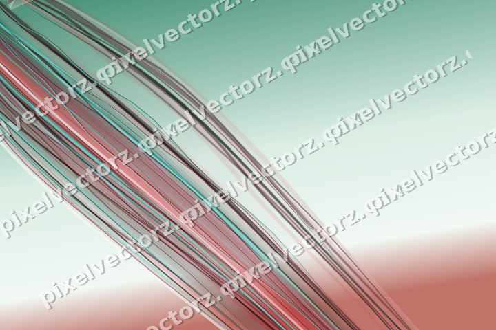 Abstract glass arc in dark green and red