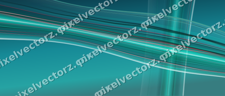Abstract glass arc in cyan and teal